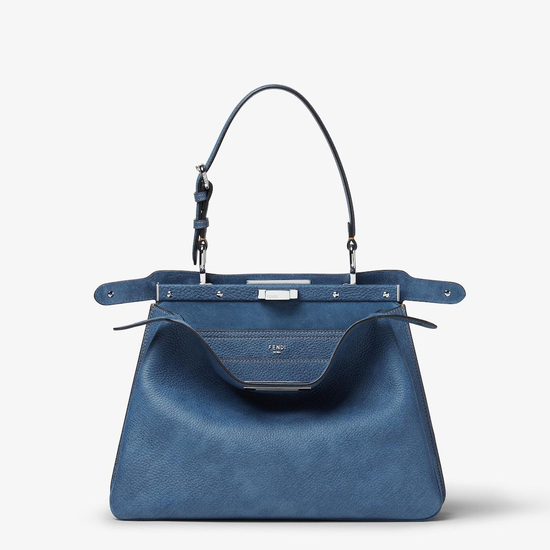 Peekaboo Soft MediumDenim-effect blue leather bag Product Image