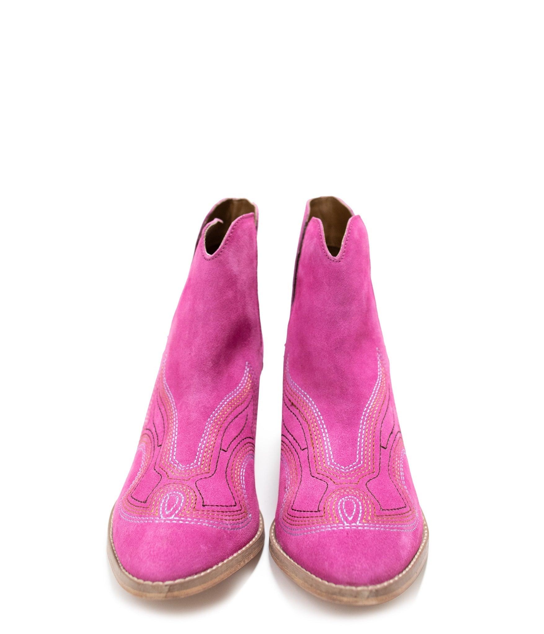 Journee Ankle Boots in Magenta (Online Exclusive) Product Image