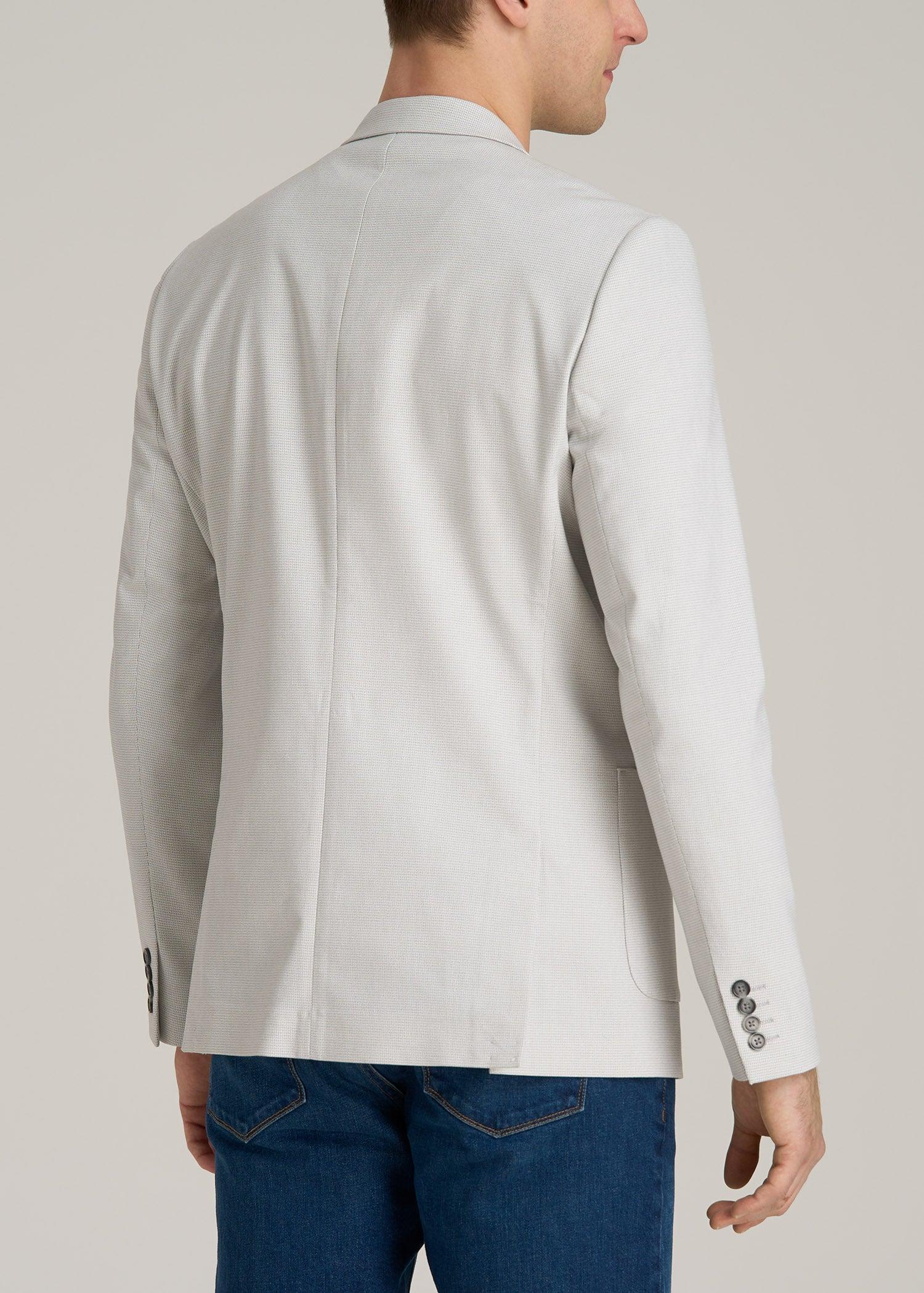 Core Blazer for Tall Men in Light Grey Houndstooth Male Product Image