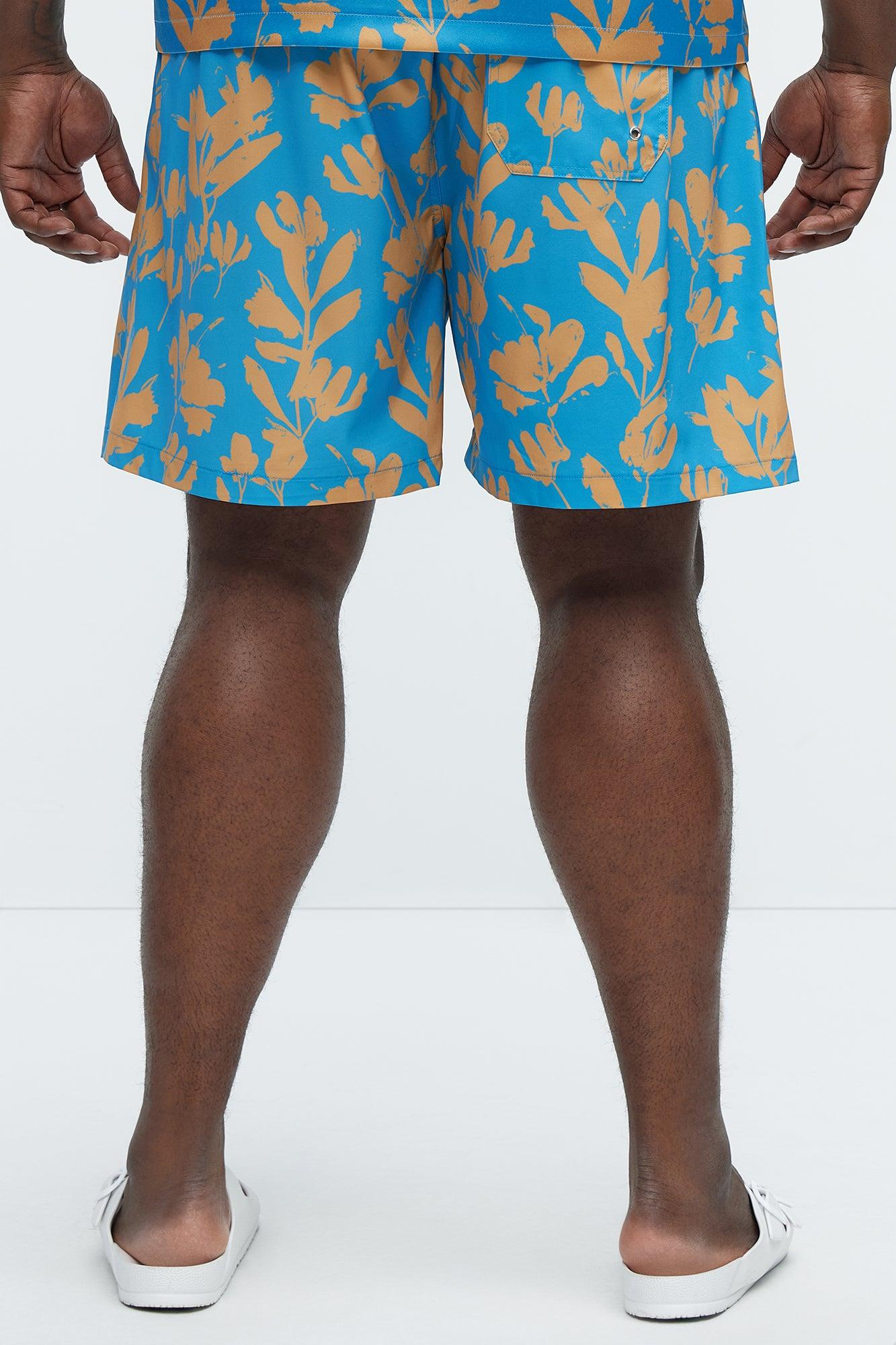 Bloom Off Swim Trunk - Blue/combo Product Image