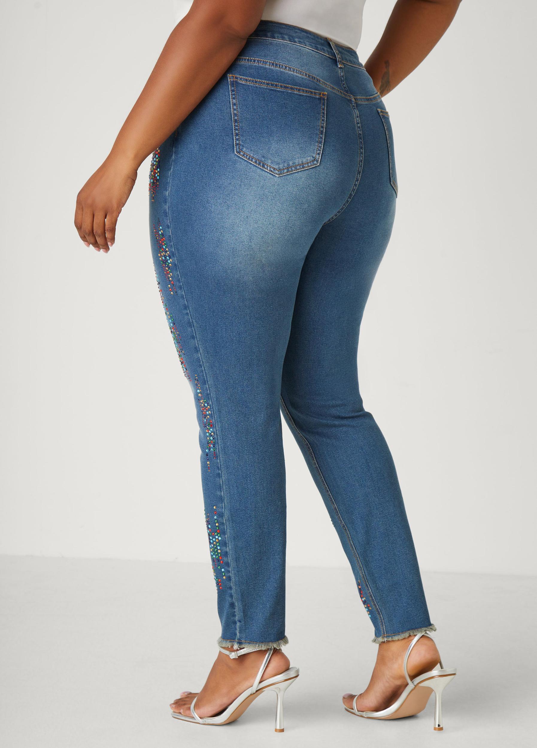 Plus Size Crystal Skinny Jeans Ashley Stewart Product Image