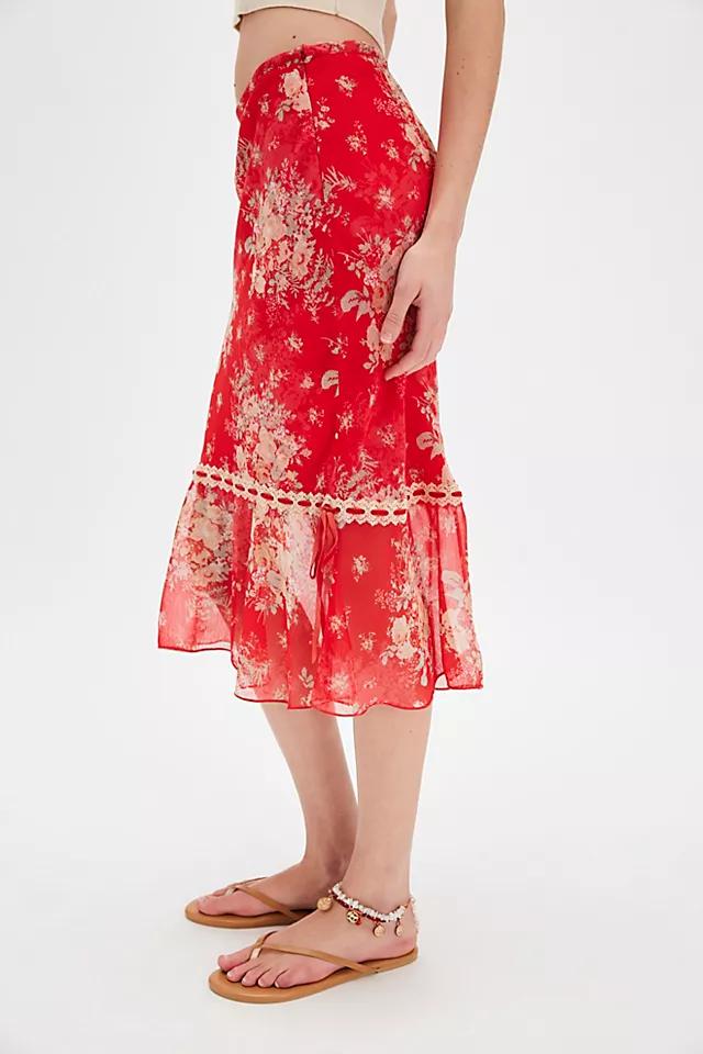 Romantic Roses Printed Midi Skirt Product Image