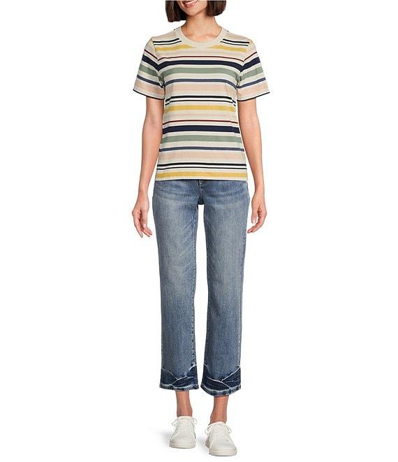 Pendleton Deschutes Stripe Crew Neck Short Sleeves Knit Ribbed Tee Product Image