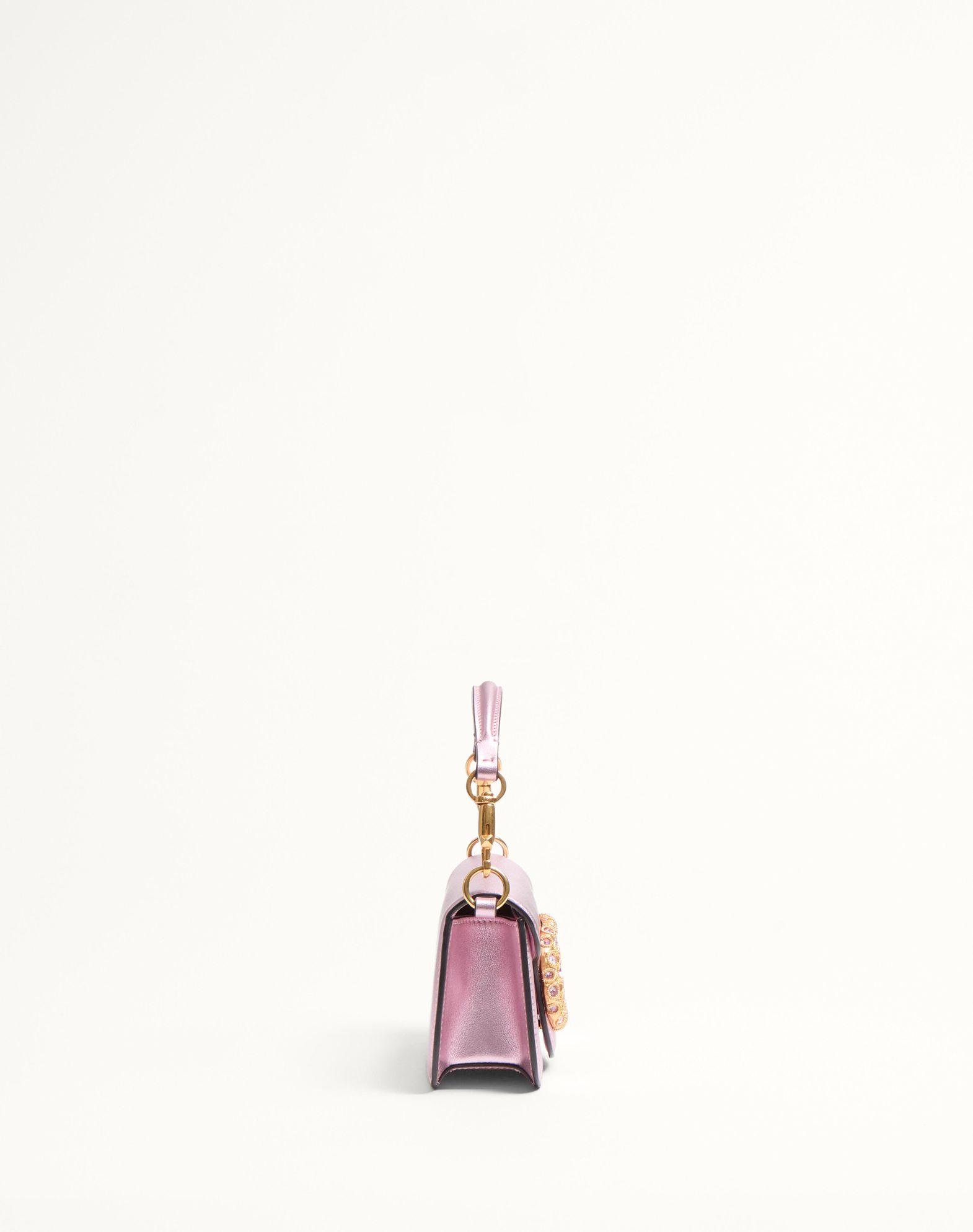 Valentino Garavani Locò Small Shoulder Bag In Laminated Calfskin With Jewel Logo Product Image