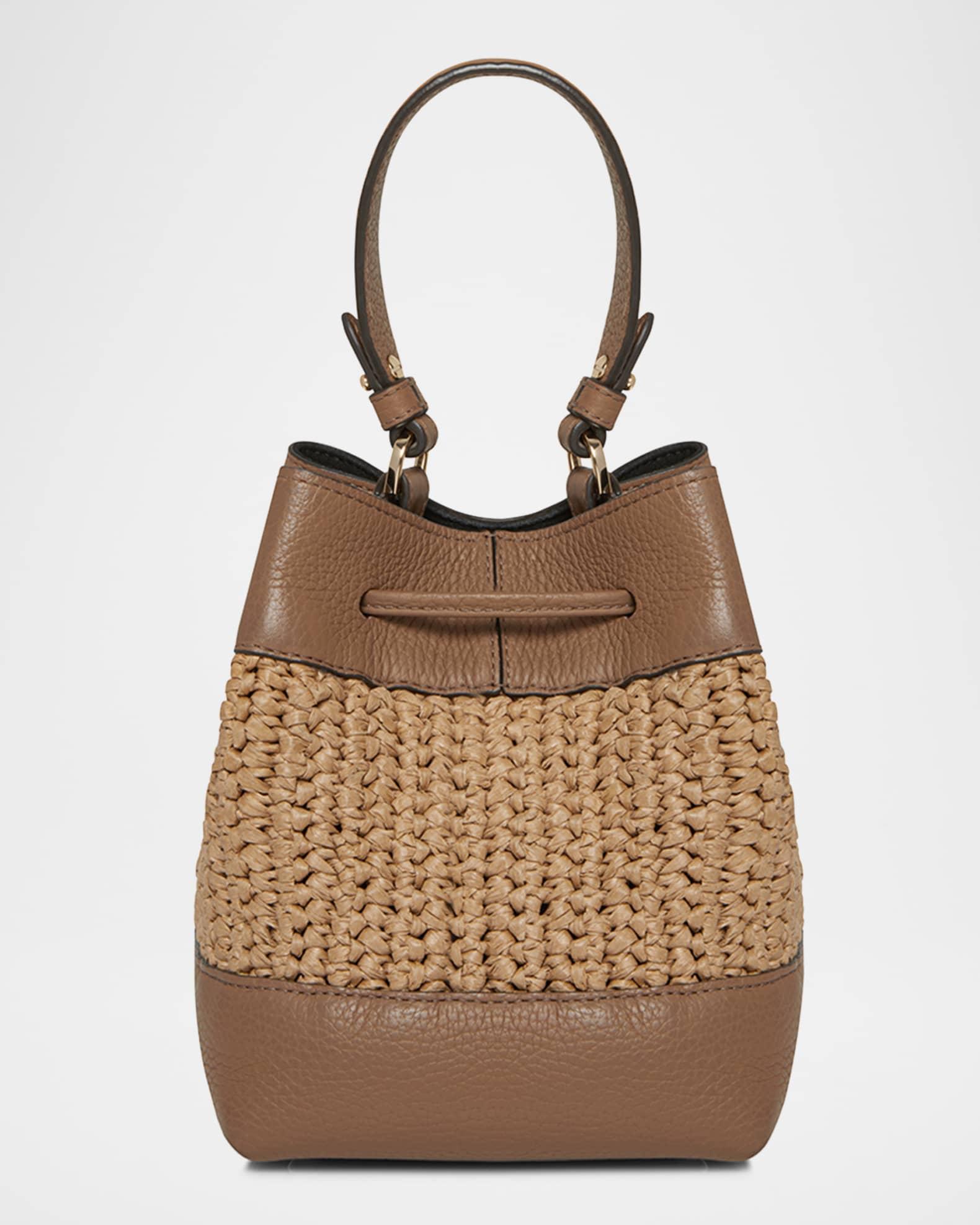 Osette Drawstring Raffia Bucket Bag Product Image