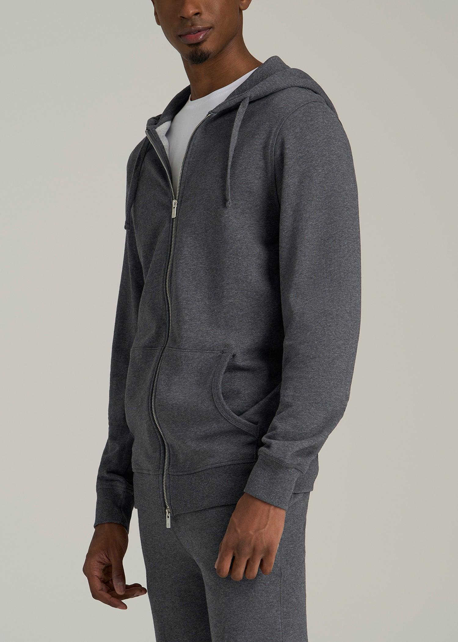 Wearever 2.0 French Terry Full-Zip Hoodie for Tall Men in Charcoal Mix Male Product Image