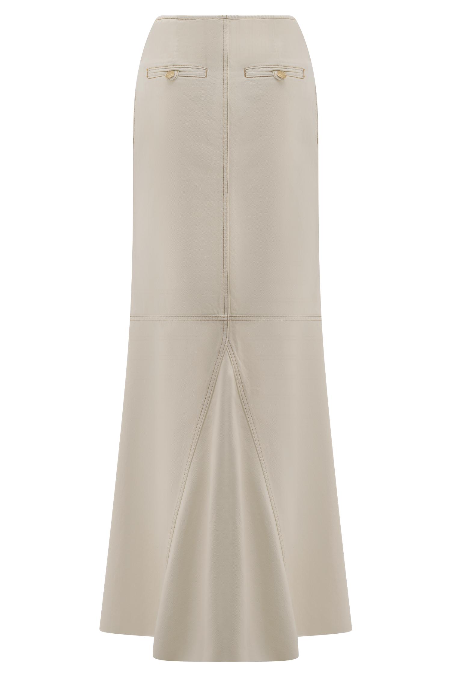 Loretta Denim Maxi Skirt - Ecru Product Image