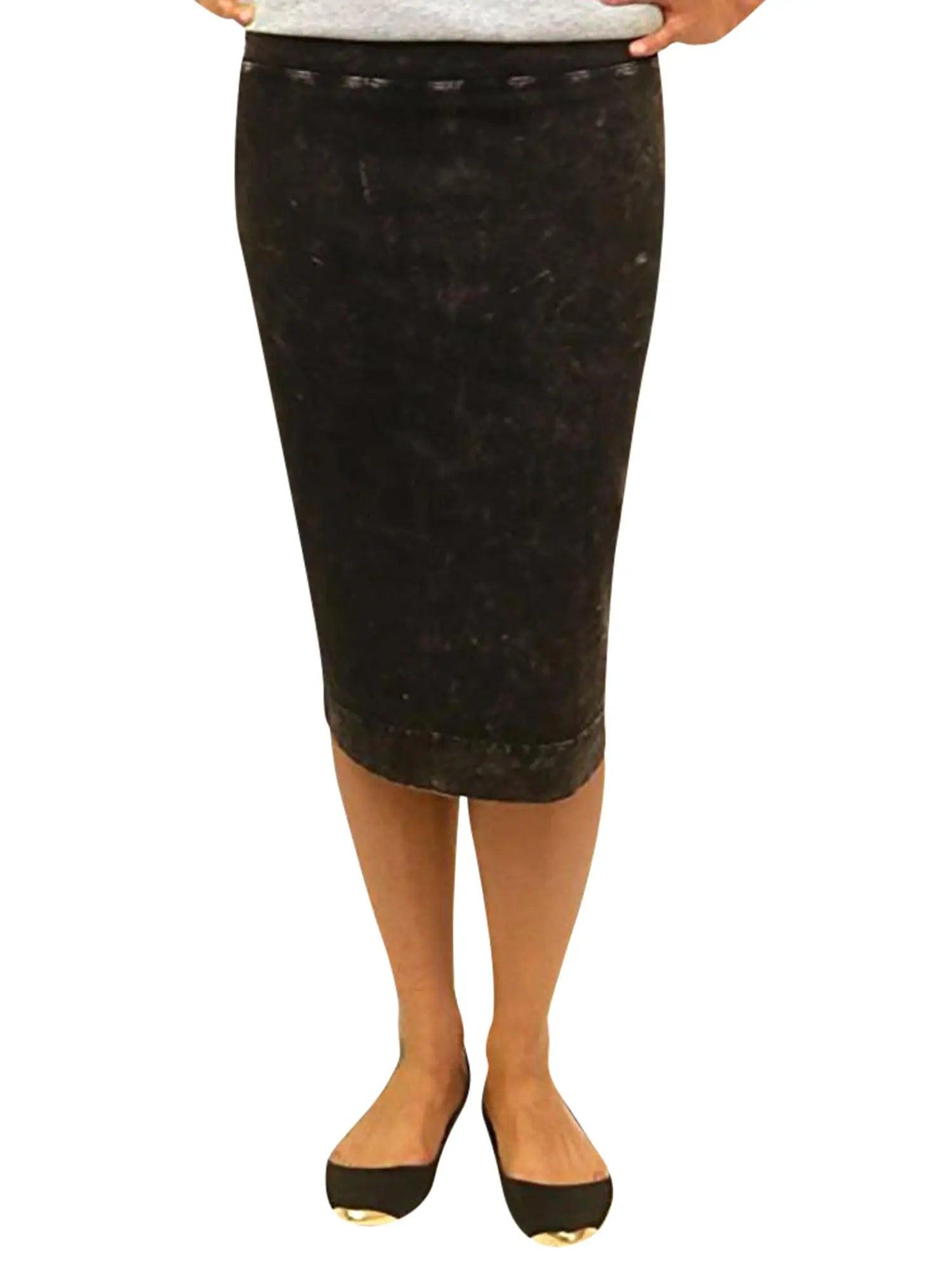 Hard Tail Wide Cut Cotton Pencil Skirt W-525 Product Image
