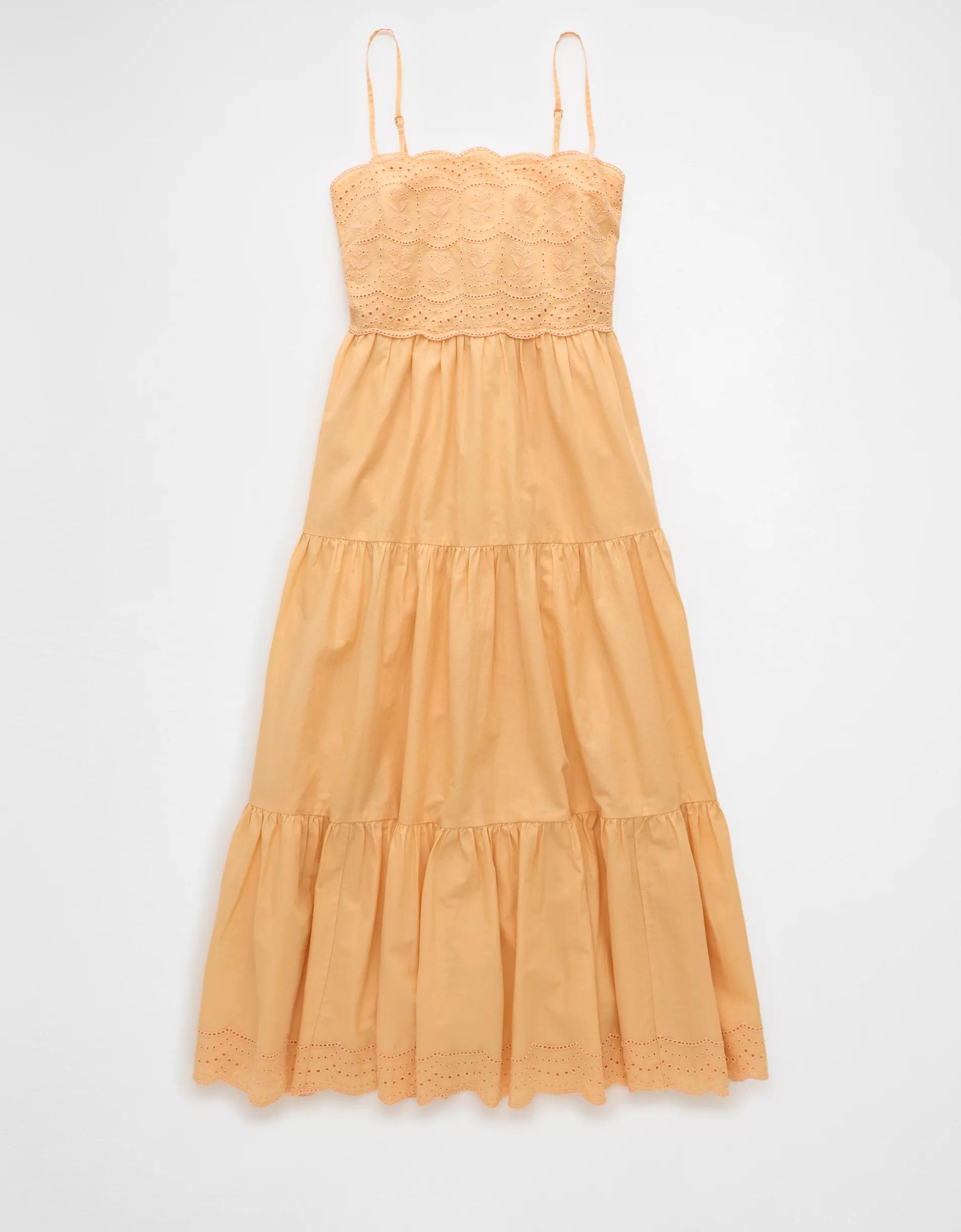 AE Scalloped Tiered Midi Dress Product Image