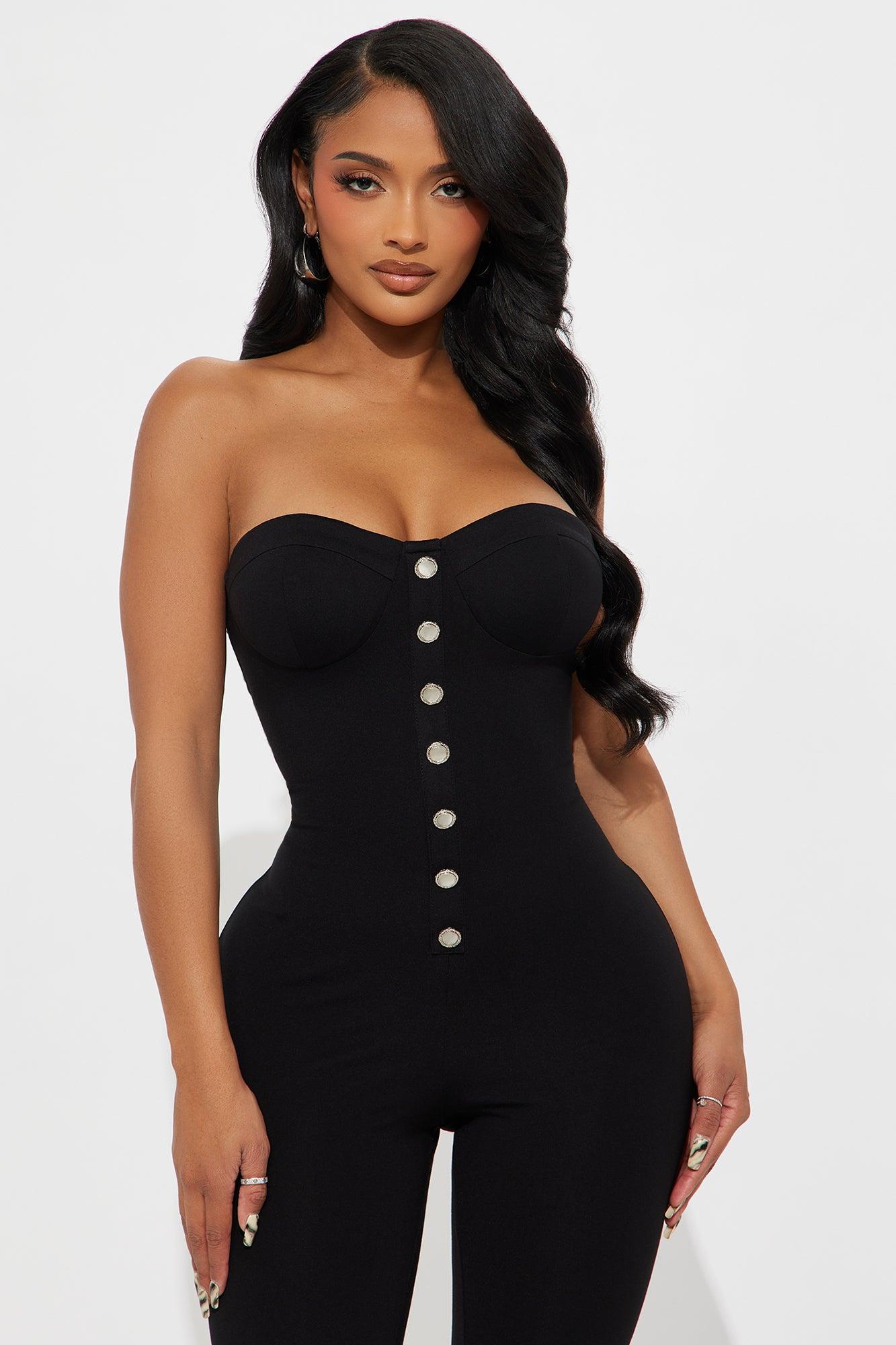 Modern Muse Strapless Capri Jumpsuit - Black Female Product Image