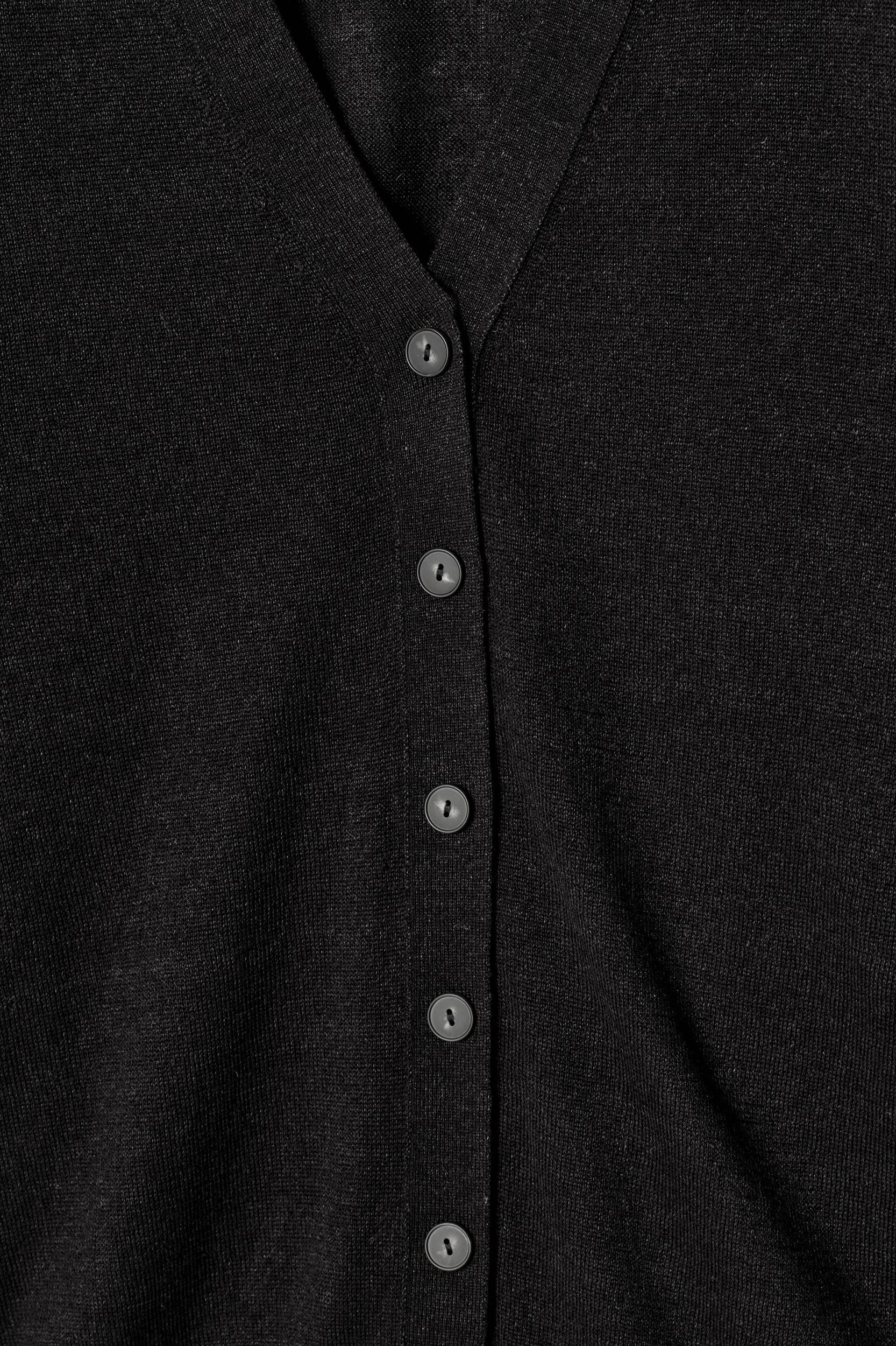 MERINO WOOL-LINEN BLEND V-NECK CARDIGAN Product Image