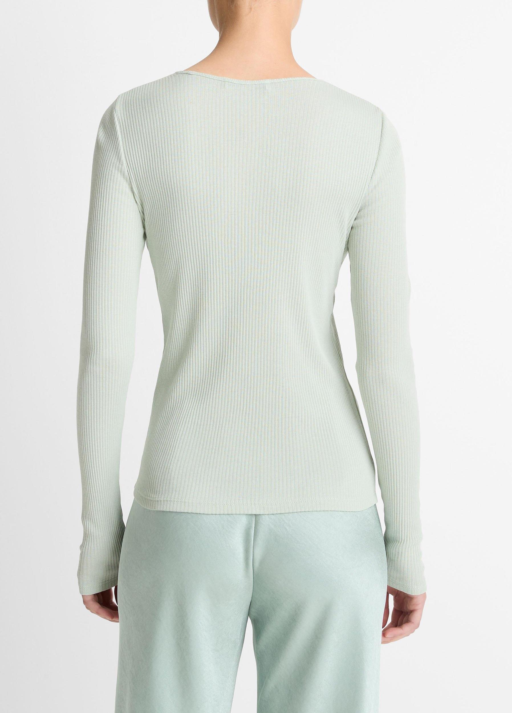 Ribbed Pima Cotton Long-Sleeve T-Shirt Product Image