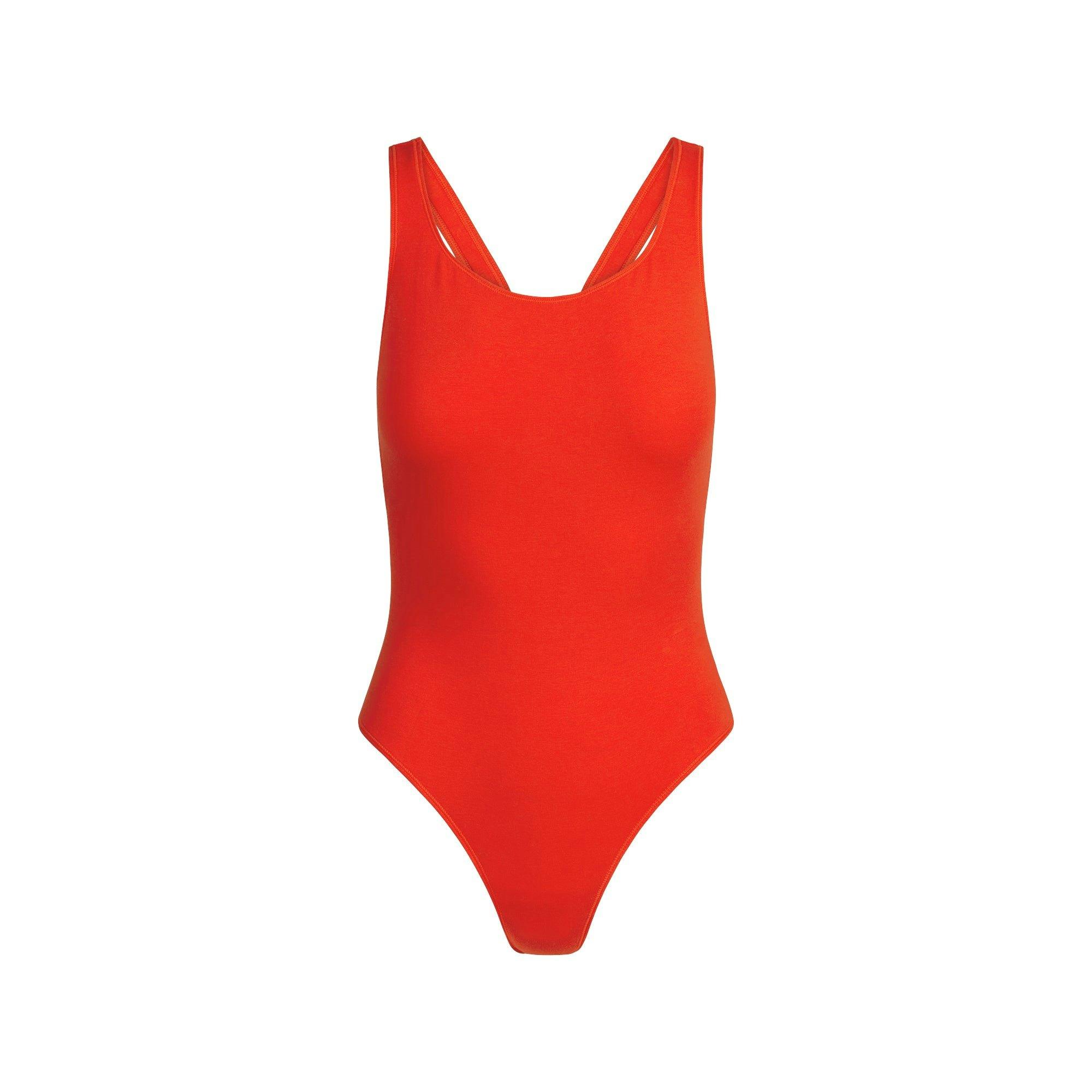 COTTON JERSEY MUSCLE BODYSUIT | RUBY Product Image