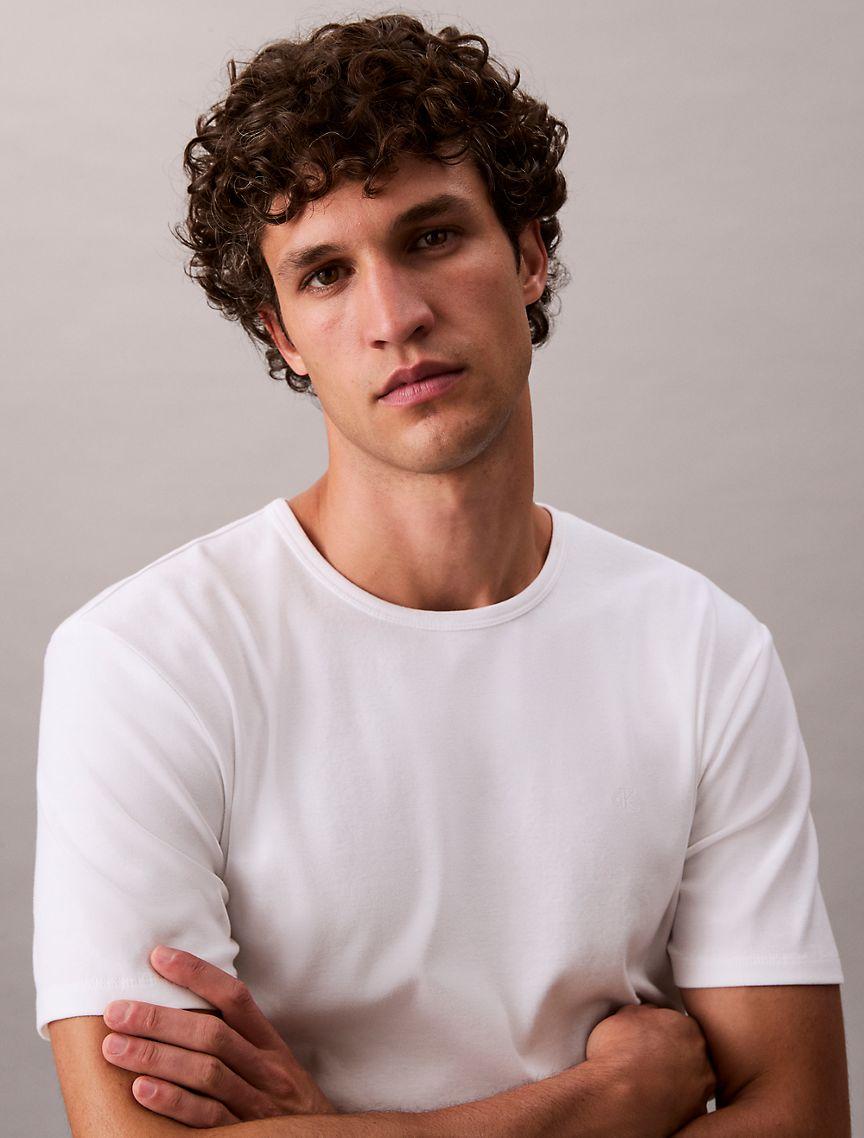 Calvin Klein Mens Cotton Stretch Slim T-Shirt - White Product Image