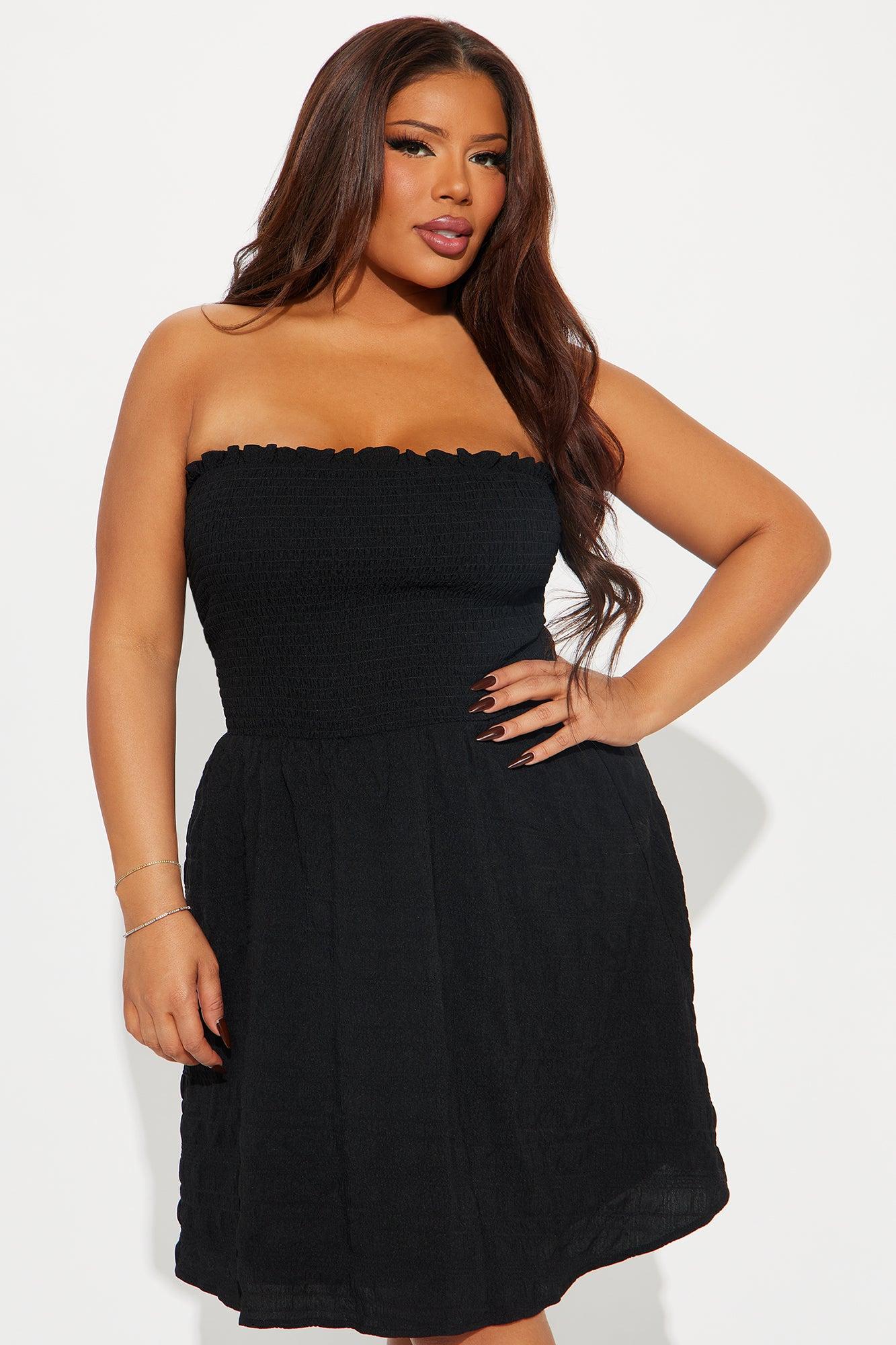 Beach Day Smocked Mini Dress - Black Product Image