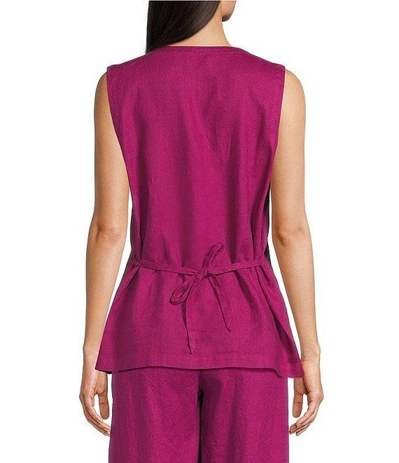 Eileen Fisher Organic Linen V-Neck Sleeveless Vest Product Image