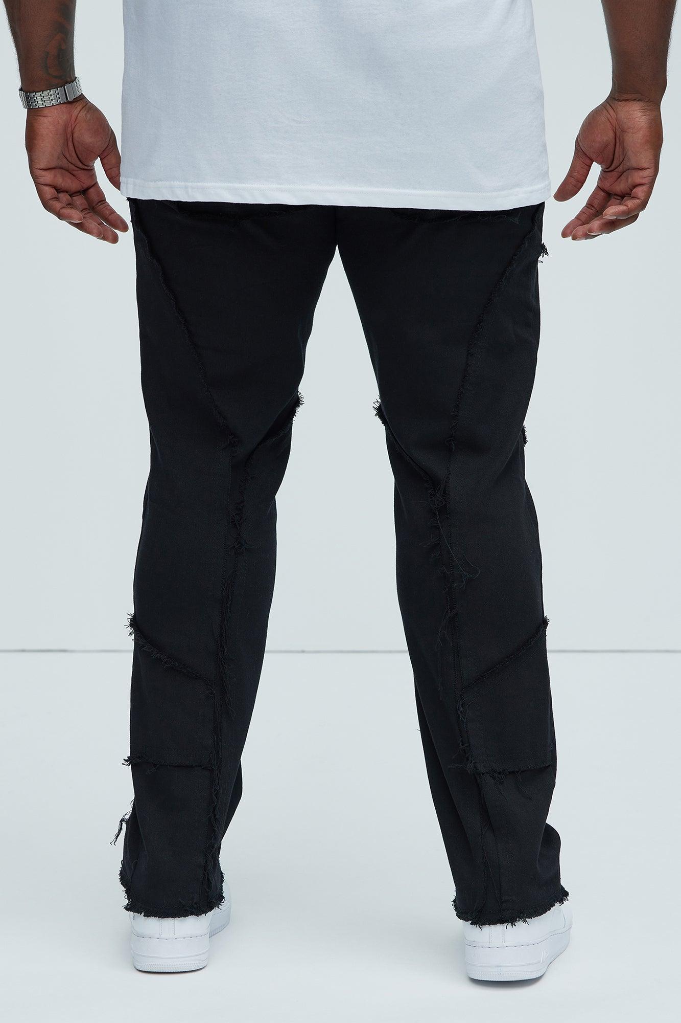 Speak Up Frayed Straight Pants - Black Product Image