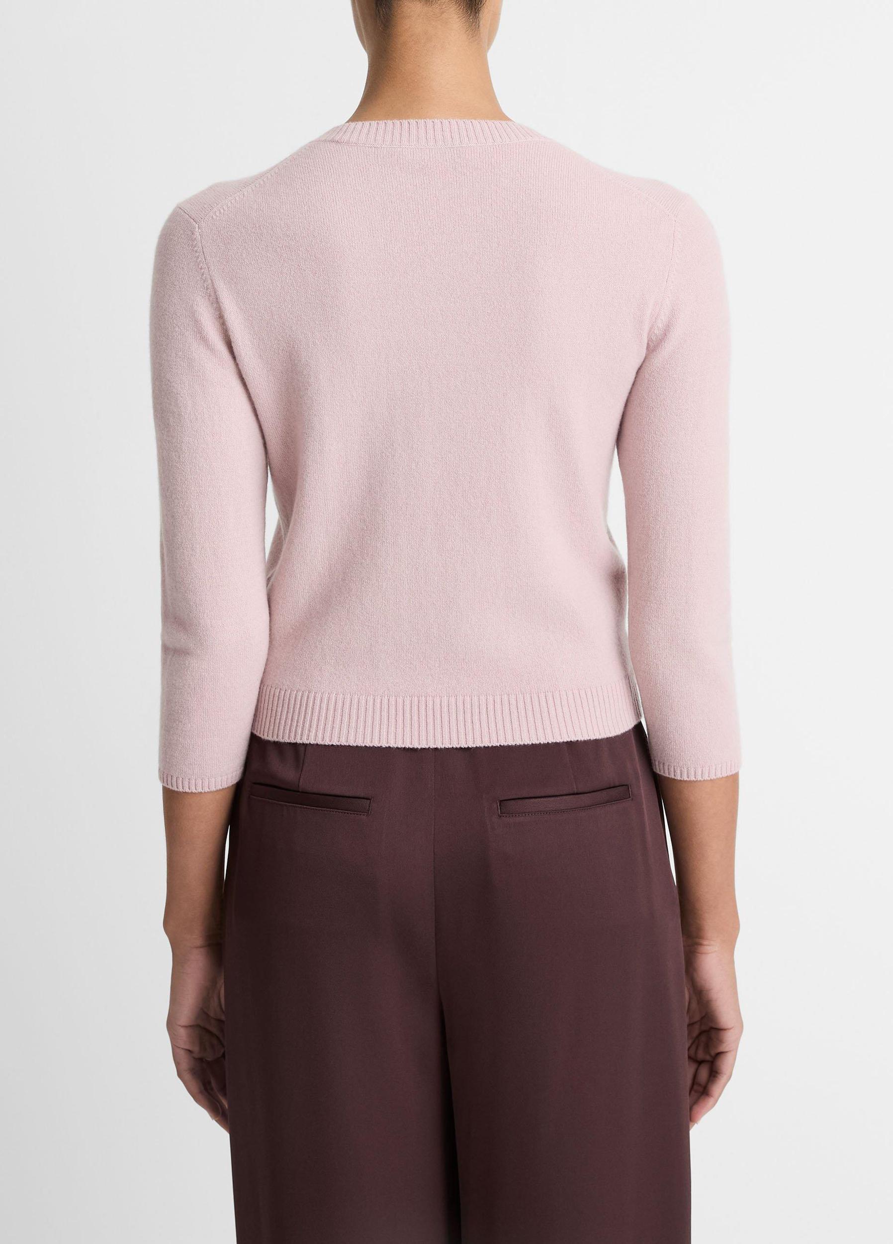 Wool & Cashmere-Blend Three-Quarter-Sleeve V-Neck Sweater Product Image