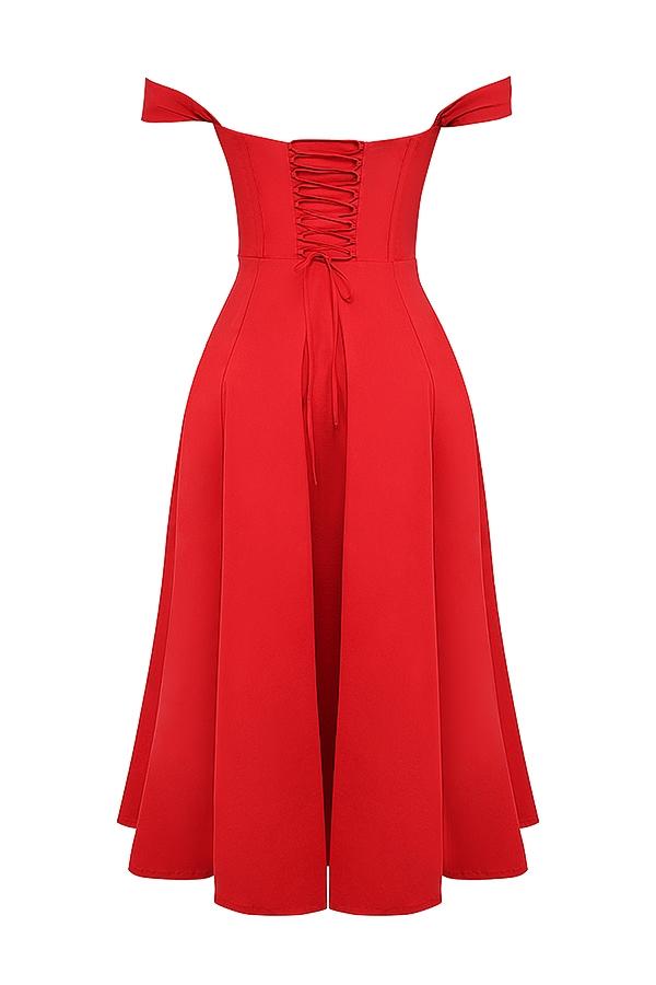 Saira  scarlet midi sundress Product Image