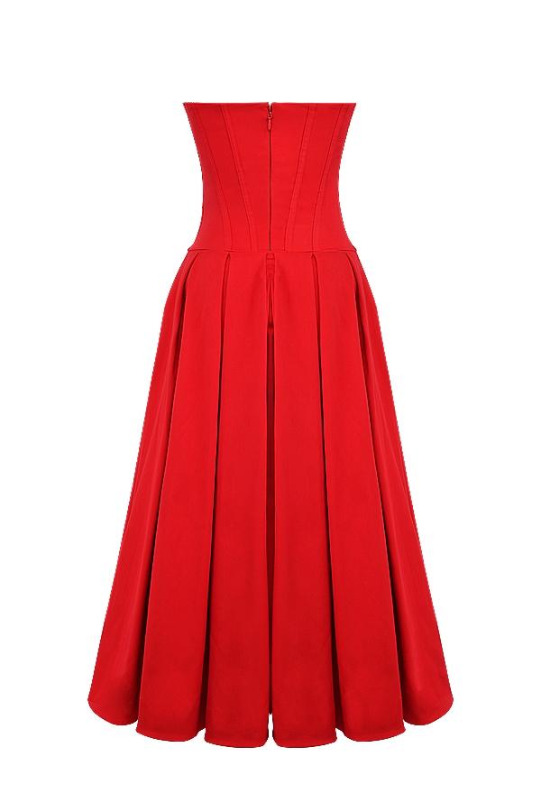 Lady  scarlet strapless midi dress Product Image