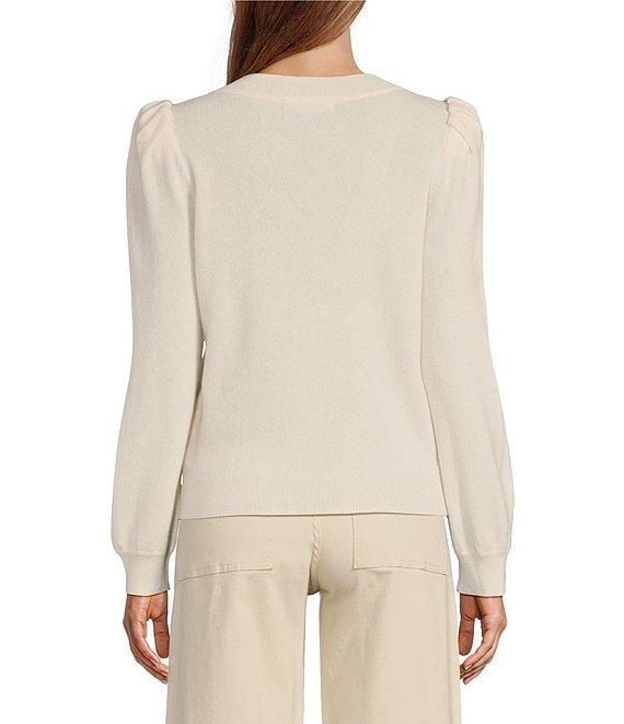Antonio Melani Lisa Puff Sleeve Crew Neck Cashmere Sweater Product Image