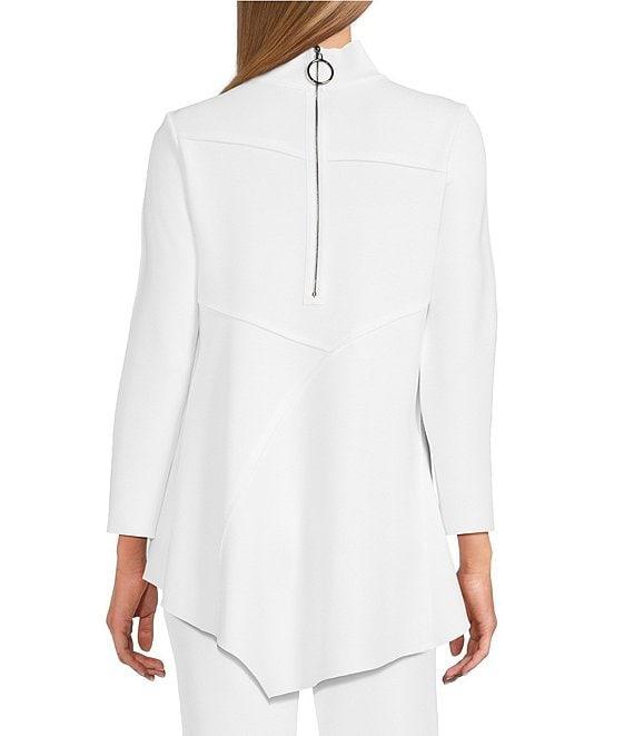 IC Collection Soft Knit Crepe Mock Neck Long Sleeve Top Product Image