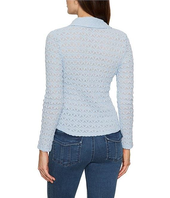 Sanctuary Pucker Up Dreamgirl Lace Point Collar Neck Long Sleeve Button Front Top Product Image