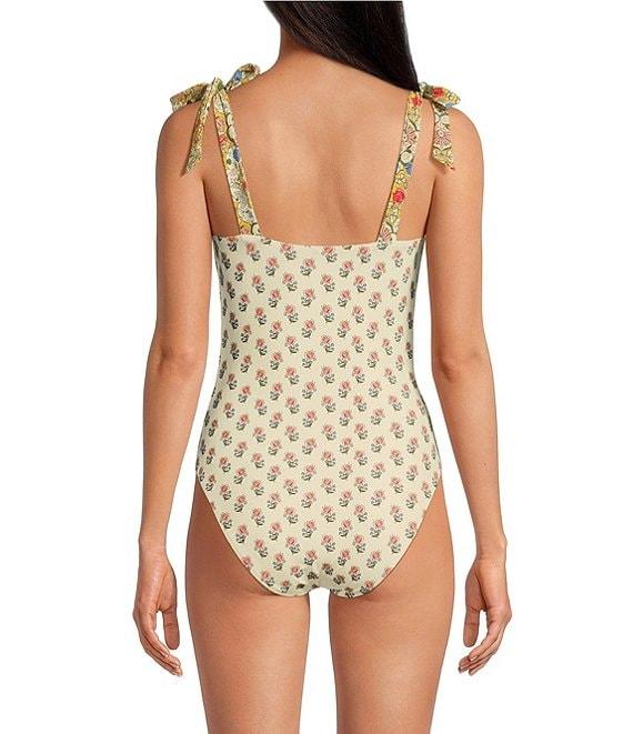A Loves A Reversible Versailles Floral Bandeau Tie Shoulder One Piece Swimsuit Product Image