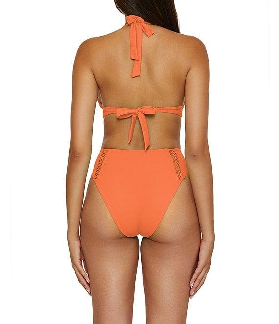 Becca By Rebecca Virtue Modern Edge Fine Ribbed Texture High Waist Swim Bottom Product Image