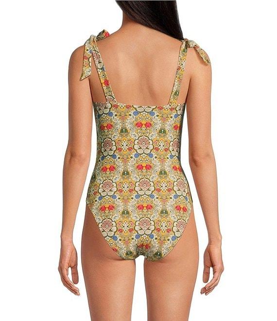 A Loves A Reversible Versailles Floral Bandeau Tie Shoulder One Piece Swimsuit Product Image