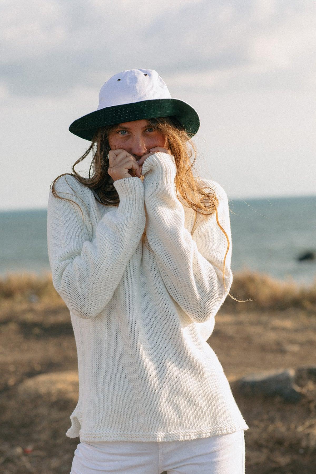 Women's Fisherman's Sweater in Egret Product Image