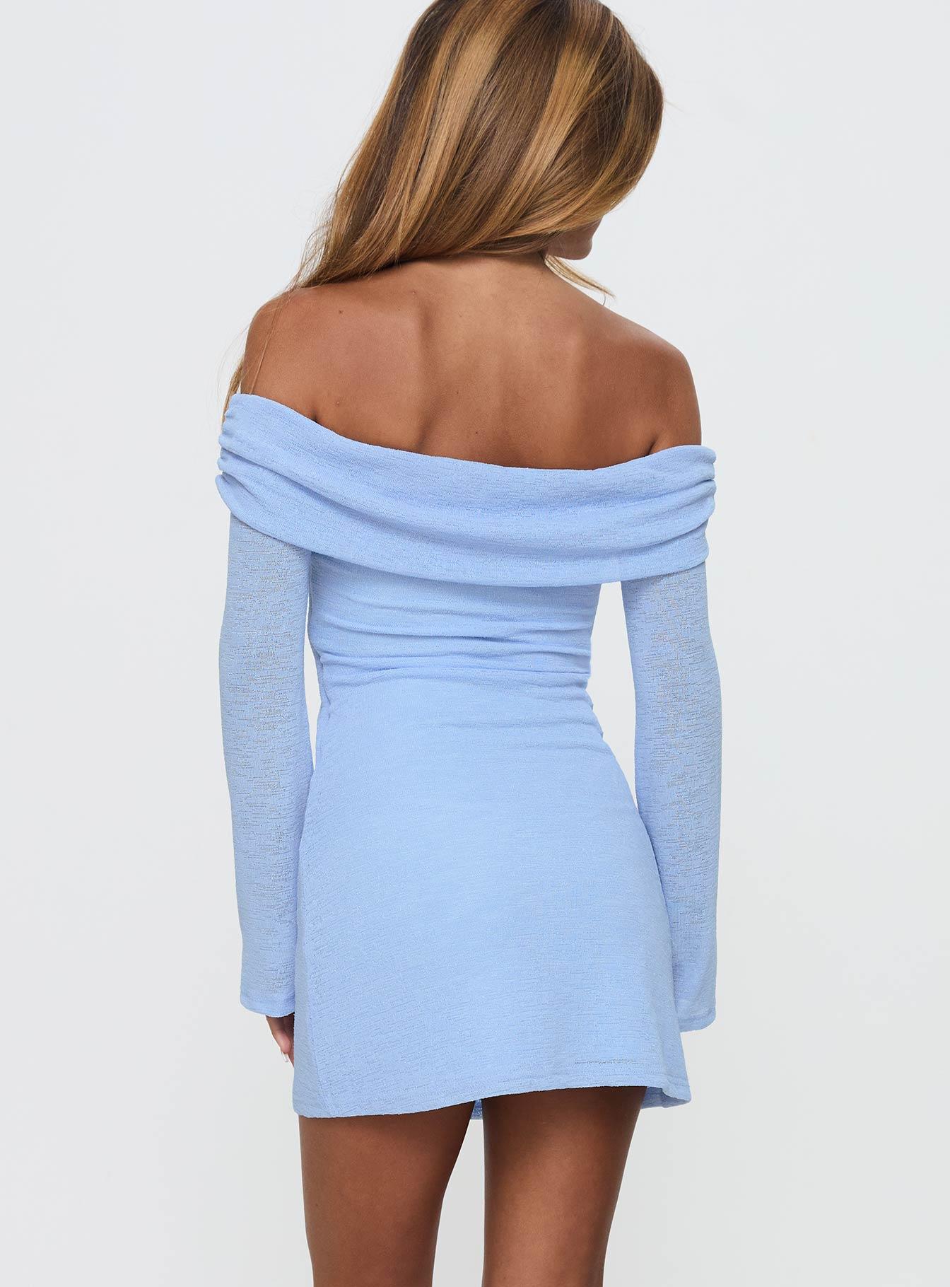 Stellaire Long Sleeve Mini Dress Blue Product Image