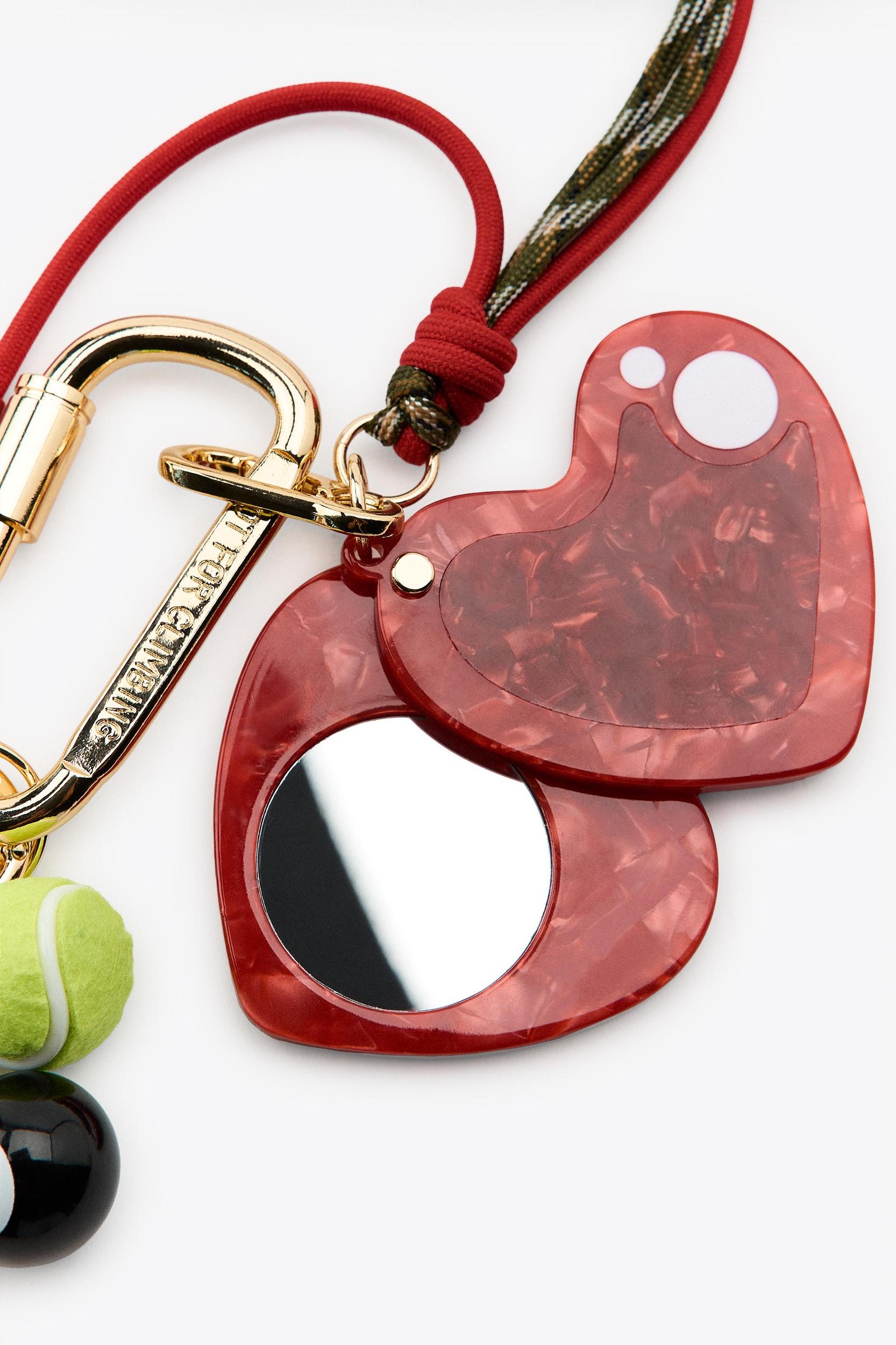 MIRROR HEART MULTI-CHARM KEYRING Product Image