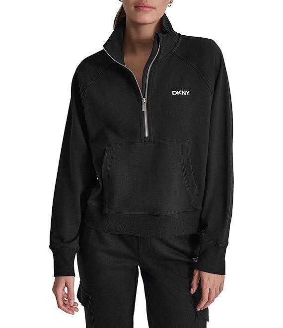 DKNY Sport by Donna Karan Coordinating Logo Half Zip Stand Collar Pullover Product Image