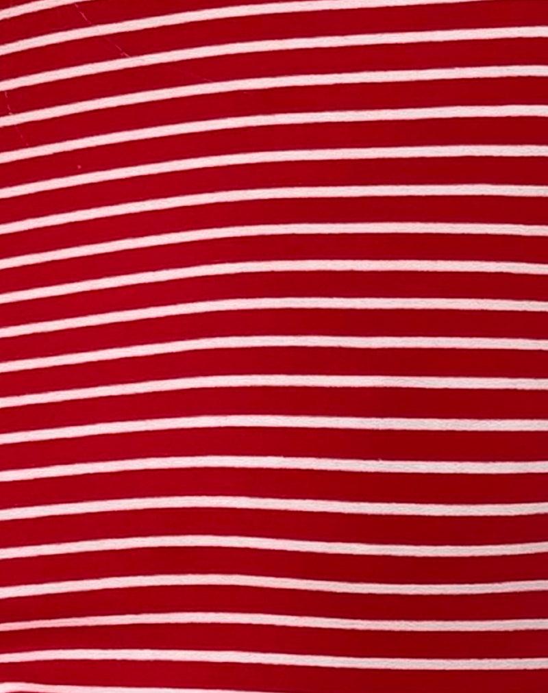 Masha Mini Dress in Red and White Stripe Jersey Female Product Image