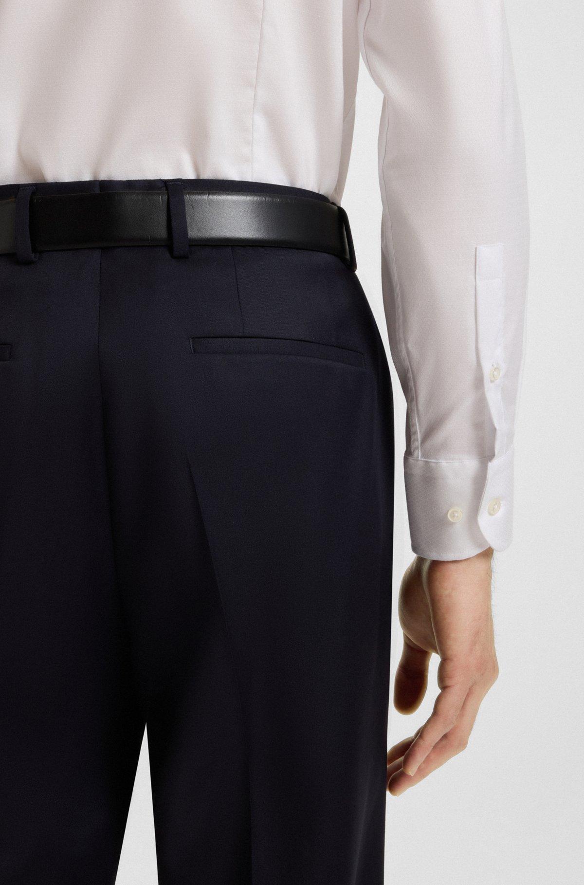 Slim-fit shirt in structured cotton Product Image