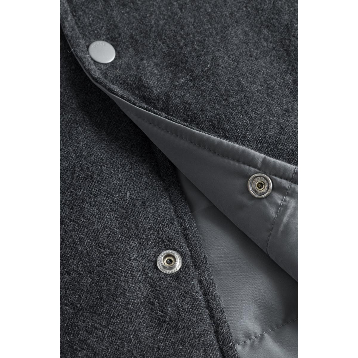 Hjalmer Insulated Wool Overshirt Charcoal Melange Product Image
