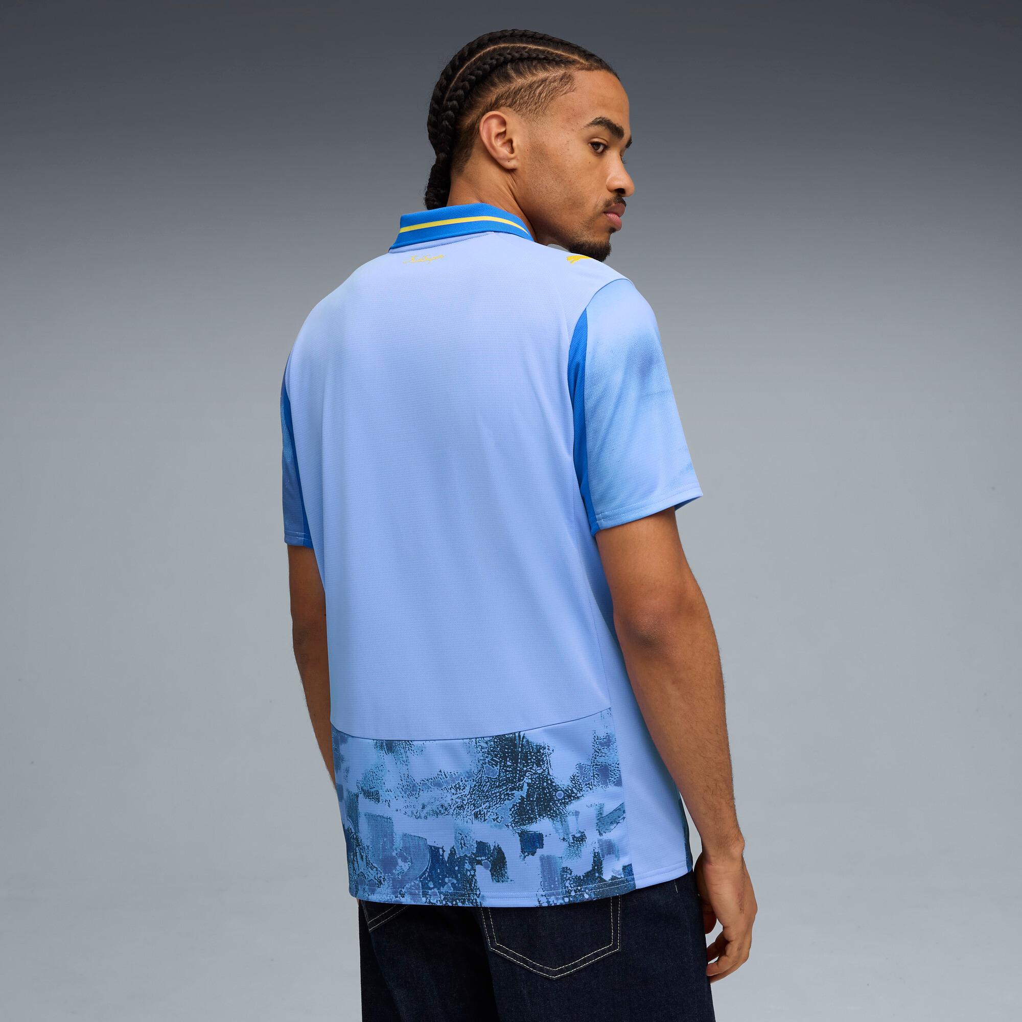 PUMA Mens Lamelo Ball PUMA MB.04 Low Alien Skin - Mens Shoes Light Blue/Blue/Pink Product Image