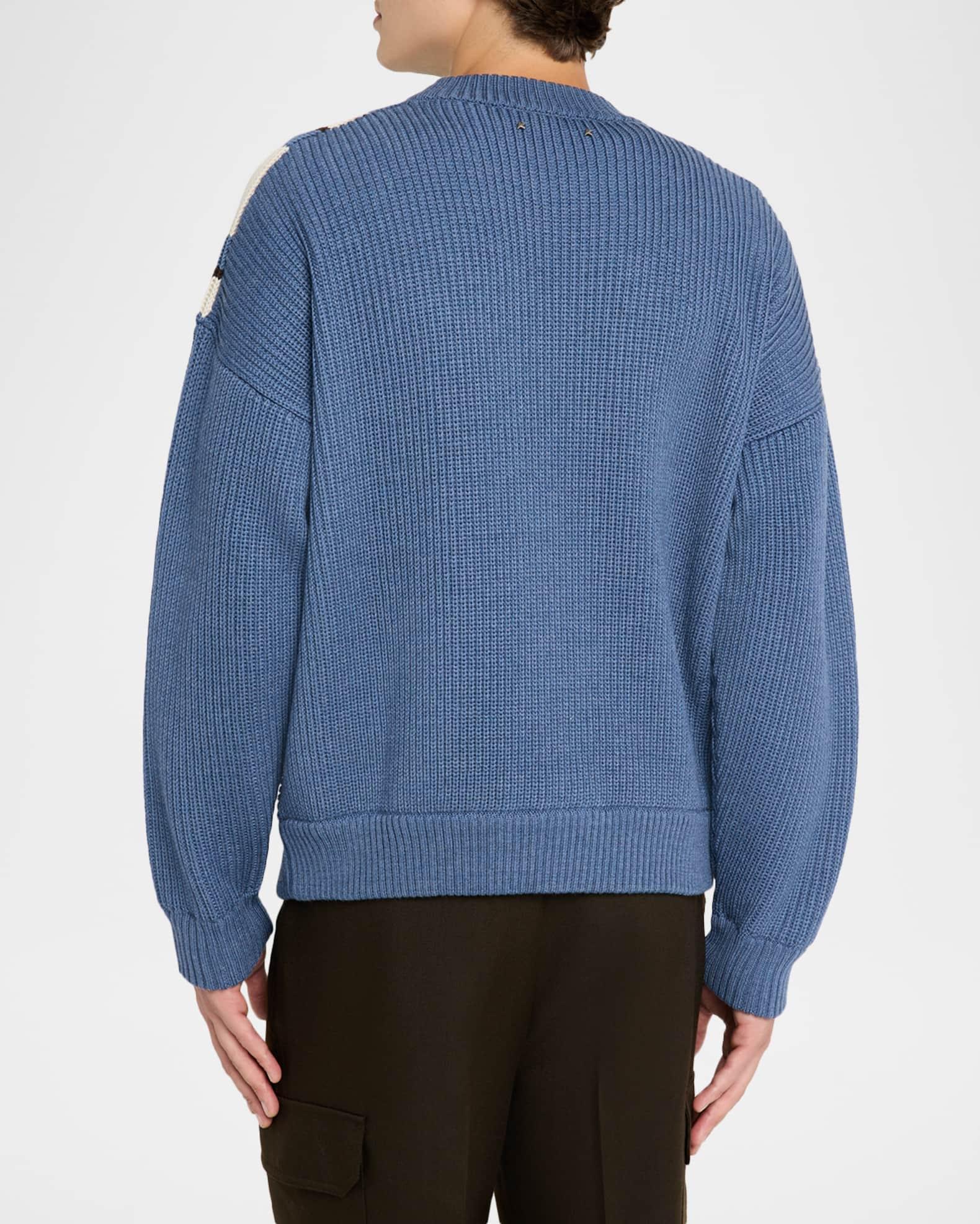 Men's Journey Wool Jacquard V-Style Crewneck Sweater Product Image