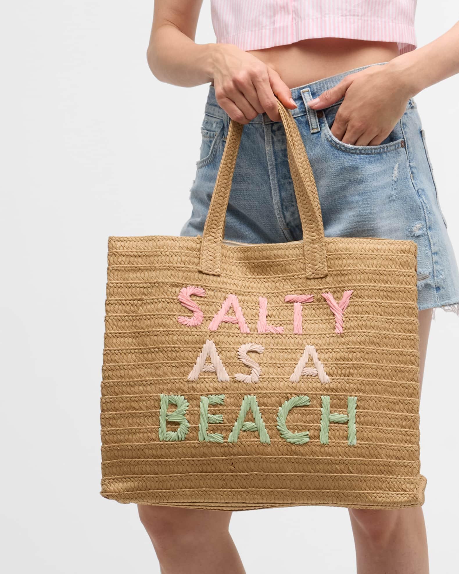 Salty as a Beach Straw Tote Bag Product Image