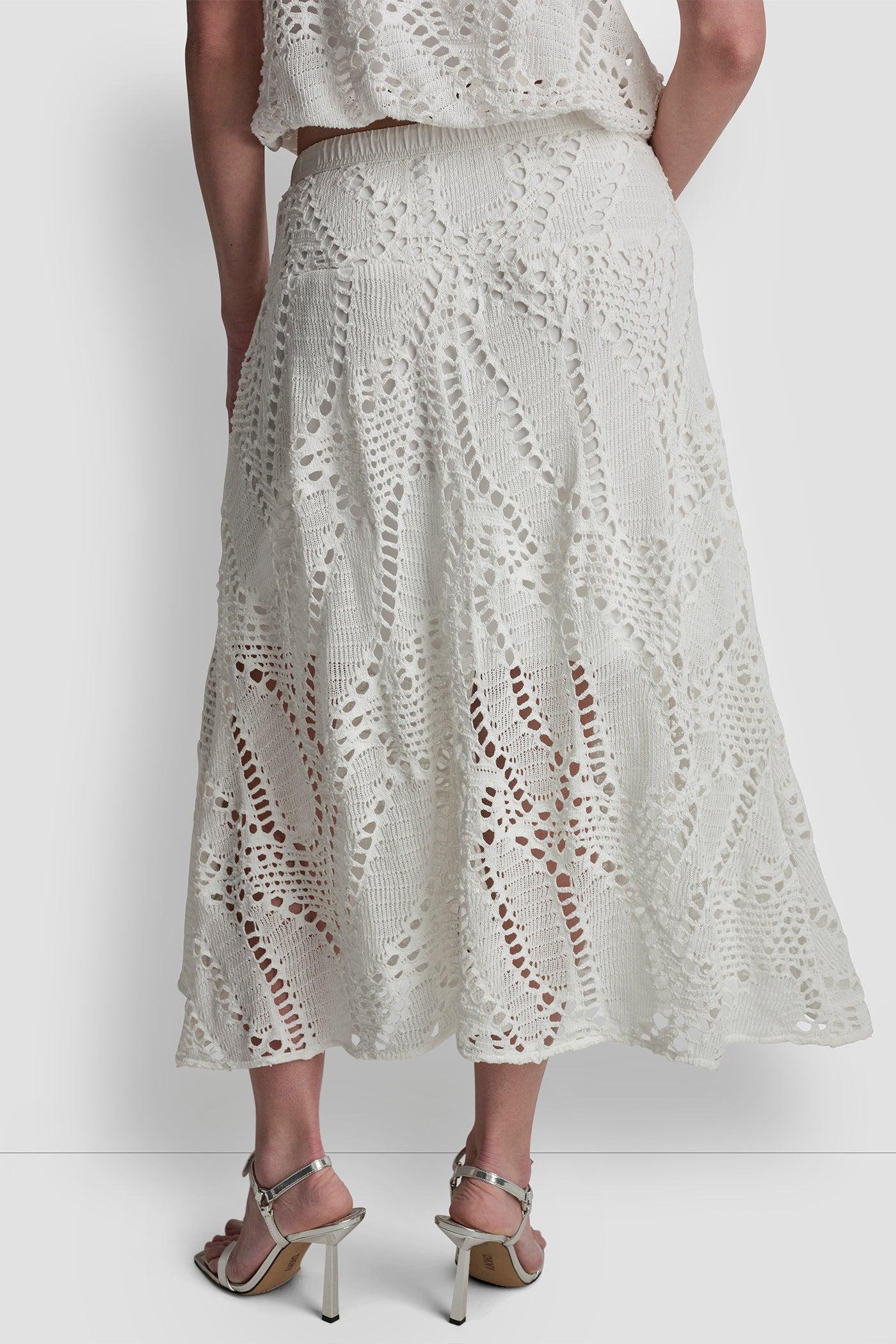 CROCHET LEAF MIDI SKIRT Product Image