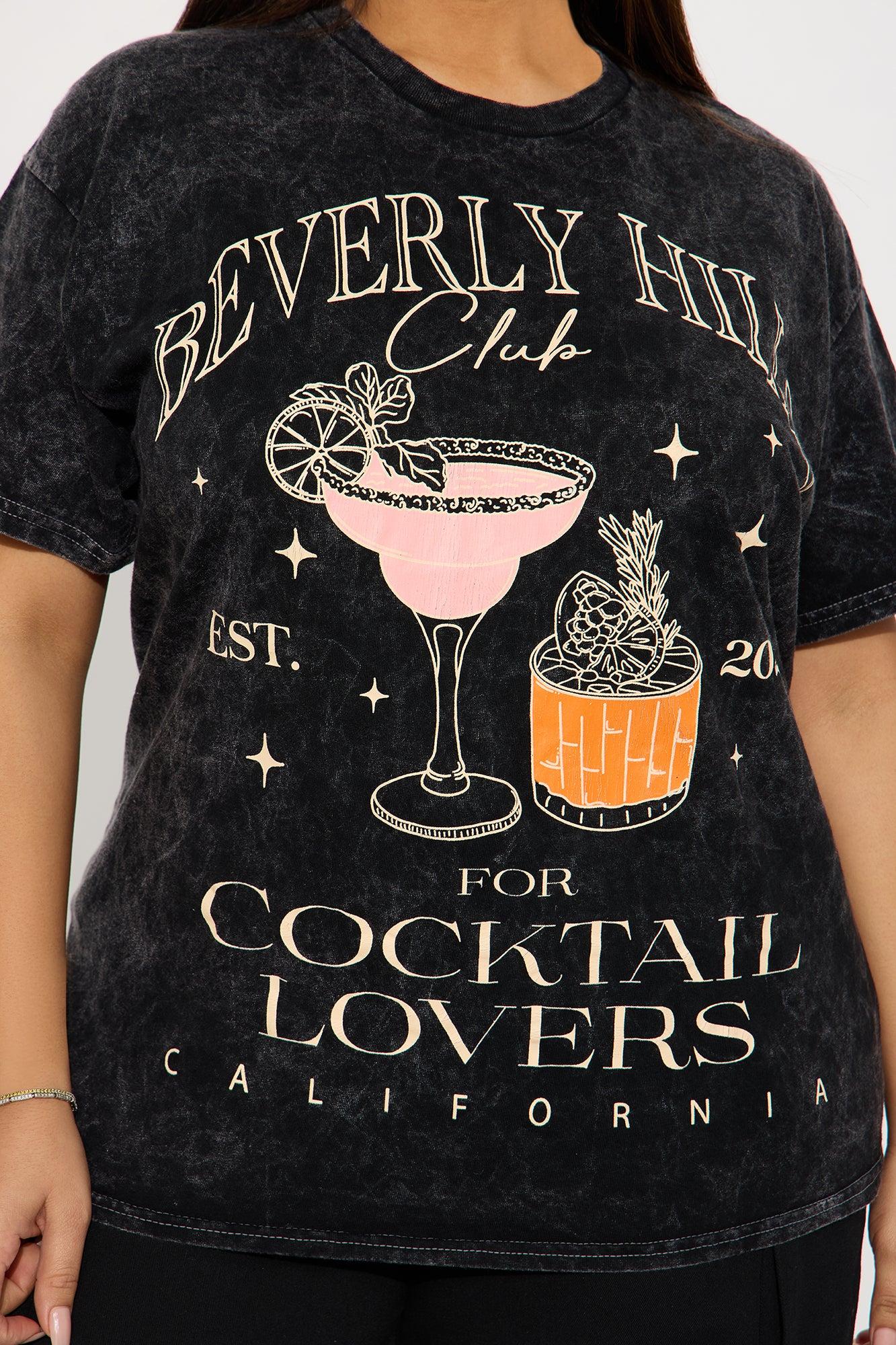 Beverly Hills Cocktail Lovers Washed Tee - Black Product Image
