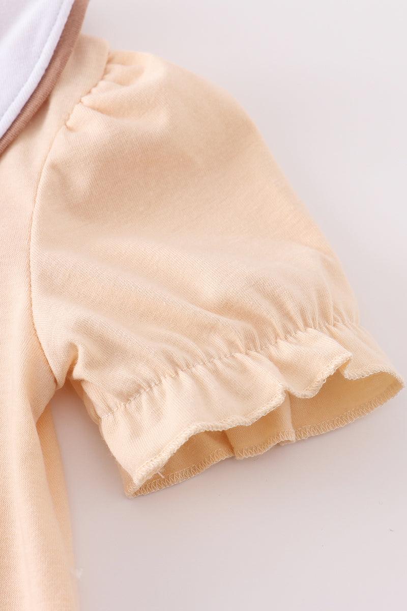 Cream cross french knot dress Product Image