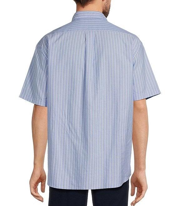 Roundtree & Yorke Short Sleeve Stripe Oxford Sport Shirt Product Image