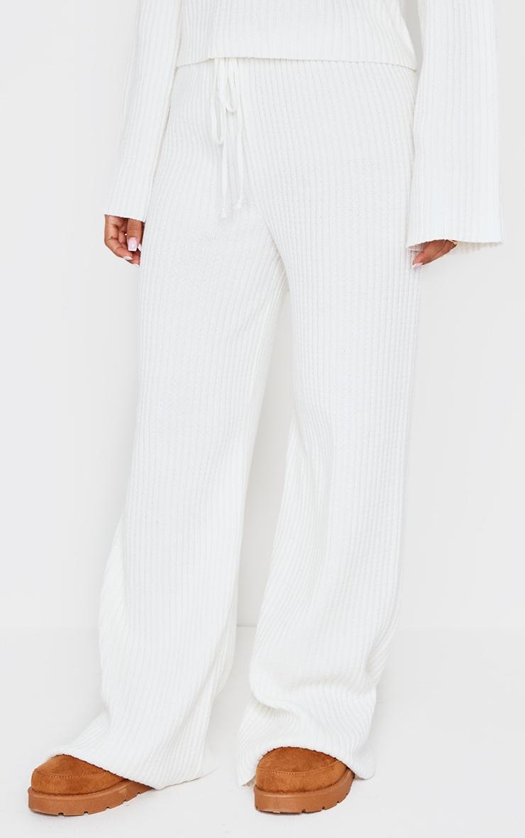 Petite Cream Knitted Pants Product Image