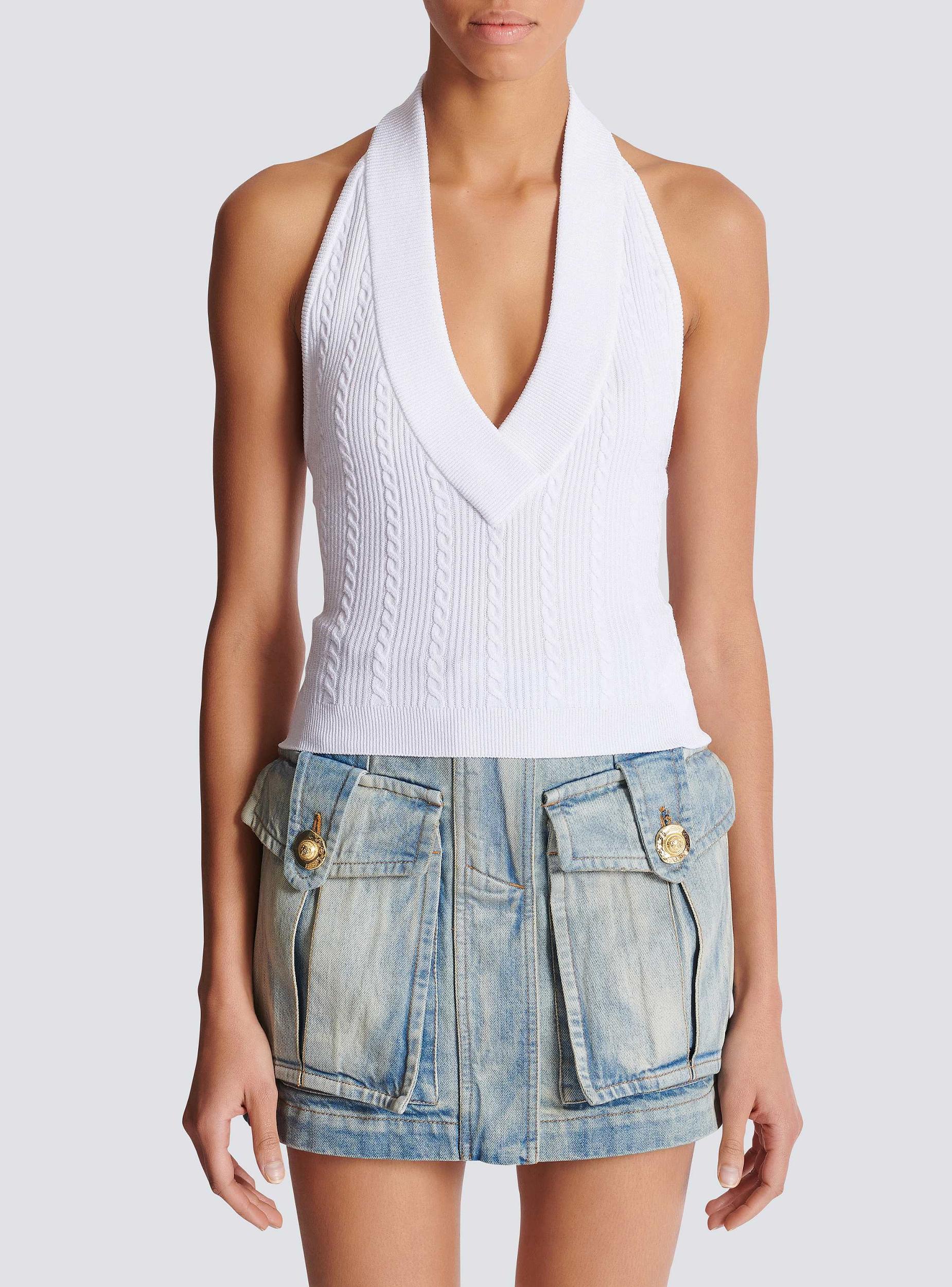 Cable-knit halterneck top Product Image