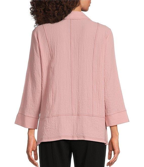 Ali Miles Woven Point Collar 3/4 Sleeve Top Product Image