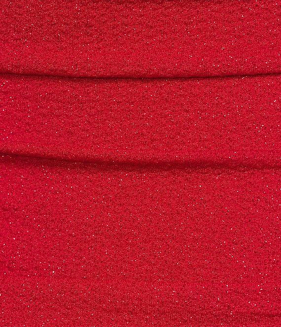 Midnight Doll Glitter Knit Spaghetti Strap Cowl Neck Bodycon Dress Product Image