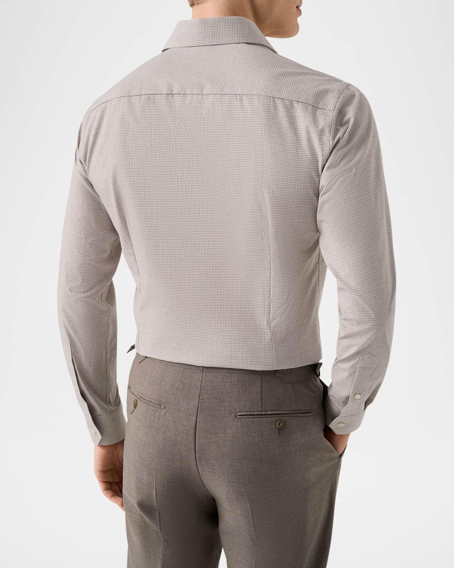 Men's Signature Twill Micro-Check Slim-Fit Dress Shirt Product Image