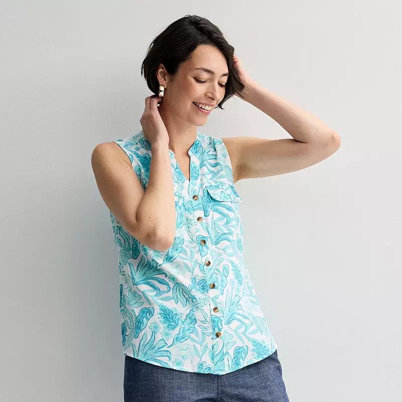 Women's Croft & Barrow® Y-Neck Tank Top,  Product Image